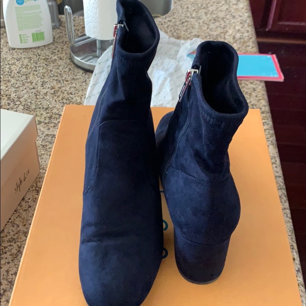 Navy ankle booties